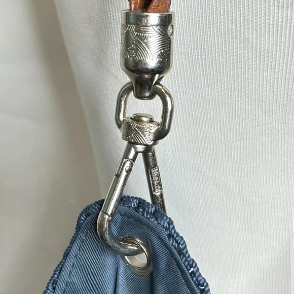 The Sak Blue Hand Crochet Bag with Brown Woven Straps - Picture 7 of 14